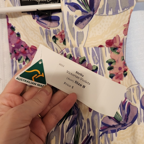 NWT Stella Victorian Violets Dress by Retrospec'd - Picture 4 of 5